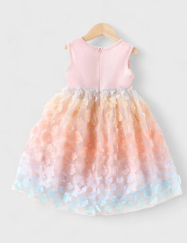 Toddler Little Girl 3D Floral Dress