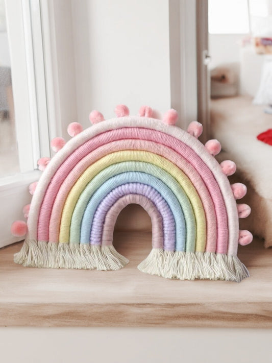 Pom Pom Decor Rainbow Wall Hanging