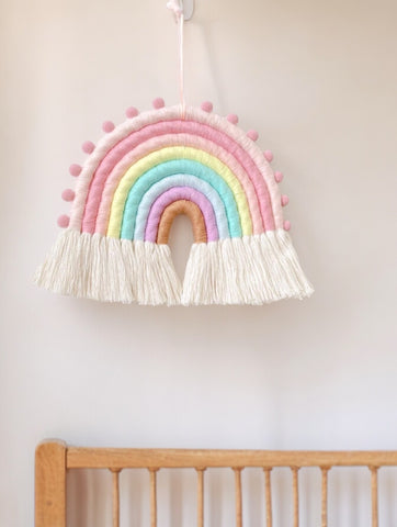 Pom Pom Decor Rainbow Wall Hanging