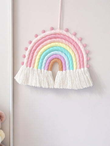 Pom Pom Decor Rainbow Wall Hanging