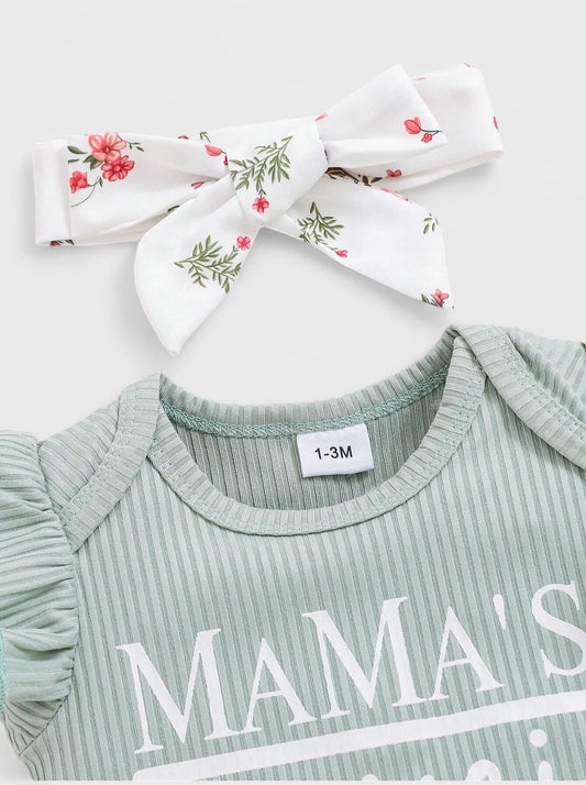CL-3 Pcs Baby Girl Mama's Mini Flower Outfit