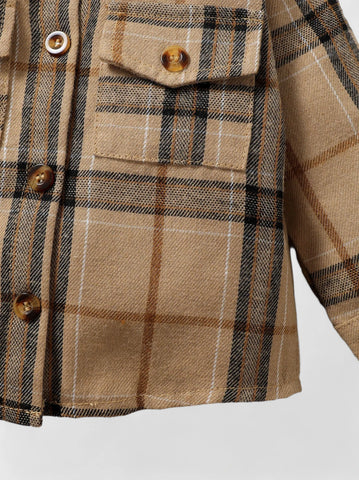 Baby Plaid Flap Pocket Shirt