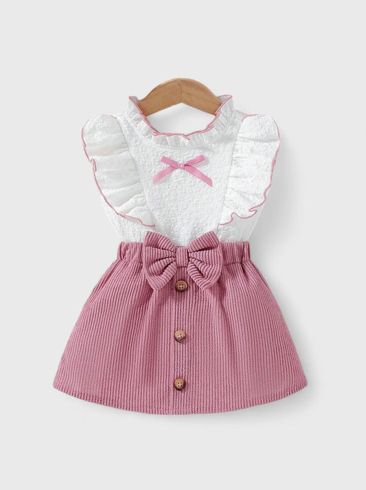 Baby Girl Ruffle Top and Cords Skirt Set