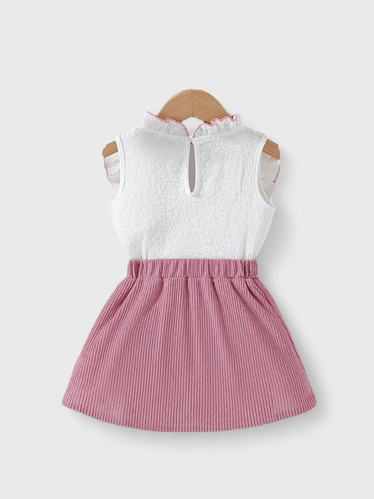 Baby Girl Ruffle Top and Cords Skirt Set