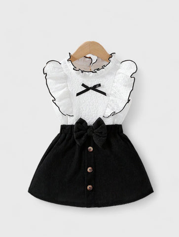 Baby Girl Ruffle Top and Cords Skirt Set