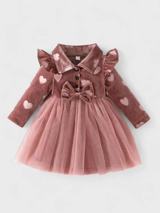 Baby Girl Velvet Hearts Tulle Dress