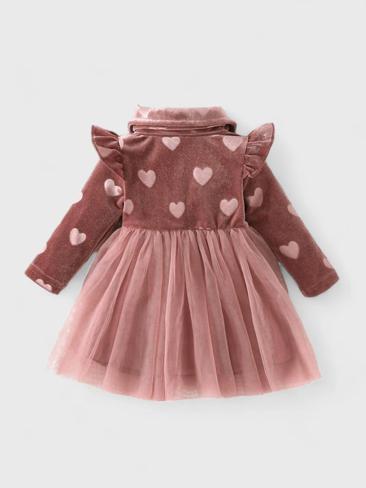 Baby Girl Velvet Hearts Tulle Dress