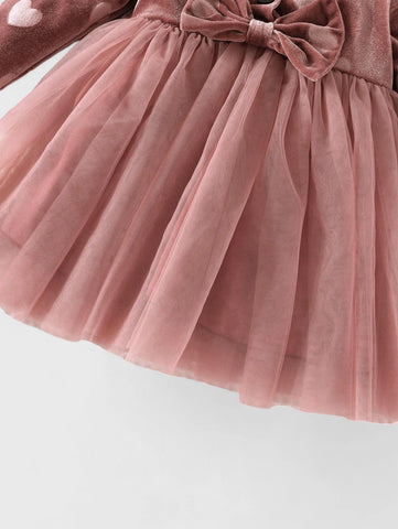 Baby Girl Velvet Hearts Tulle Dress