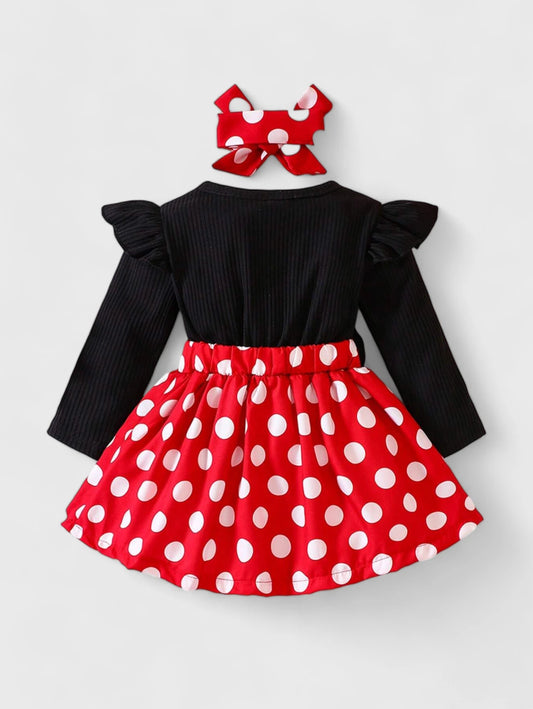 Baby Girl Red Polka Dot Mouse Dress