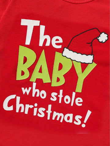 2 Pc Baby Stole Christmas Jumpsuit