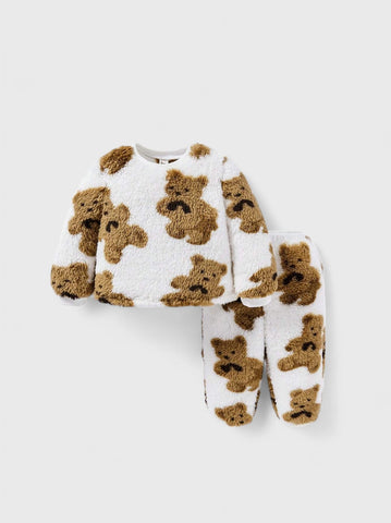 Baby Fleece Brown Bear Fleece Sweat Suit