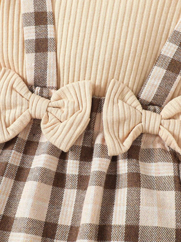 2 Pc Baby Girl Gingham Plaid Romper