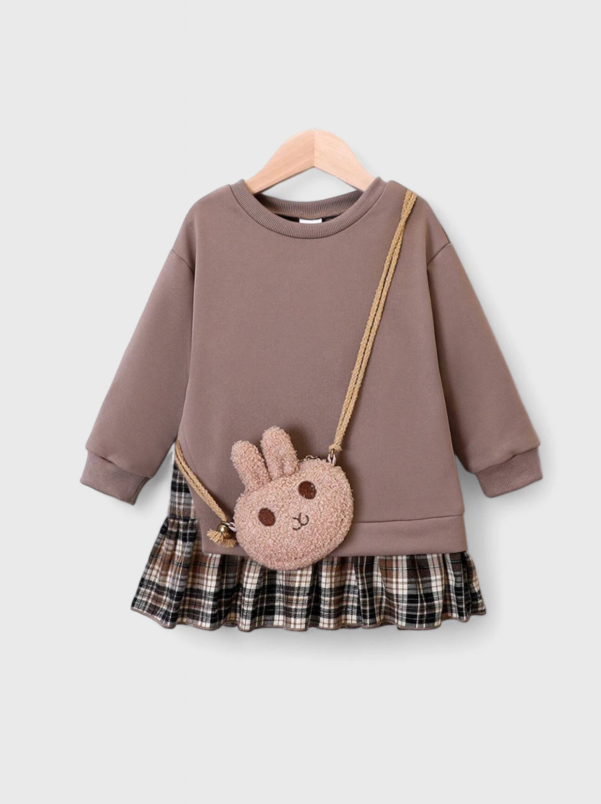 Toddler Girl Sweatshirt Dress 6 Y / Brown Toddler Girl Sweatshirt Dress 6 Y / Brown