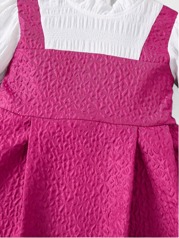 Toddler Girl Mock Neck Bow Sleeve Dress