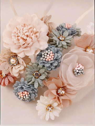 3 Pc Set Baby Girl Flower Crown Headband