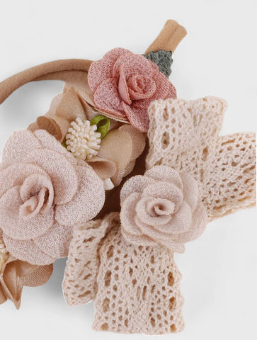 3 Pc Set Baby Girl Rose and Bows Headband