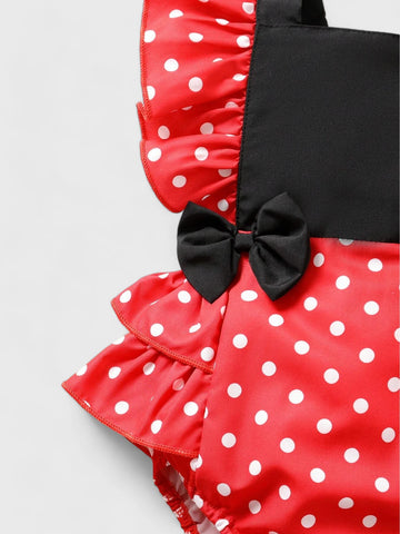 Baby Girl Red Polka Dot Ruffle Bodysuit