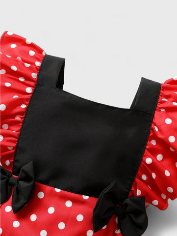 Baby Girl Red Polka Dot Ruffle Bodysuit