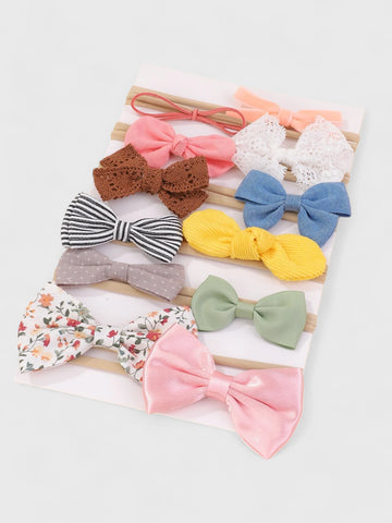 12 Pc Baby Girl Mini Bows Headband Set