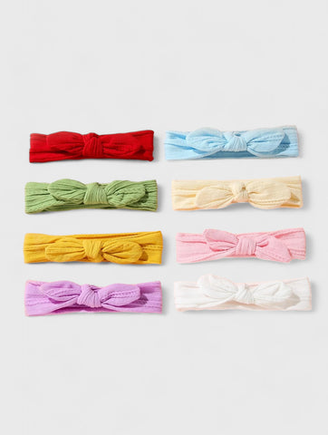 8 Pc Baby Girl Rainbow Bow Headband