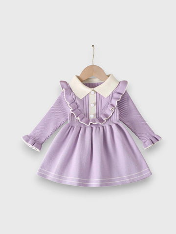 Baby Girl Ruffle Bib Knit Dress