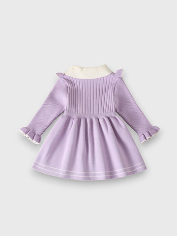 Baby Girl Ruffle Bib Knit Dress