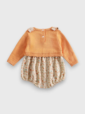 Baby Girl 2 in 1 Corduroy Bodysuit with Faux Sweater