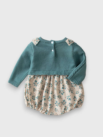 Baby Girl 2 in 1 Corduroy Bodysuit with Faux Sweater