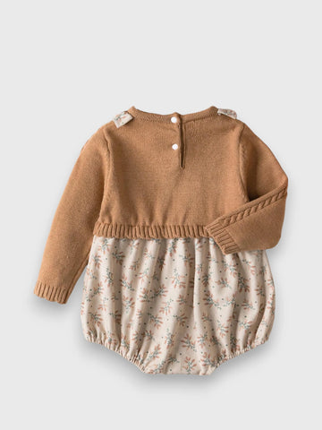 Baby Girl 2 in 1 Corduroy Bodysuit with Faux Sweater