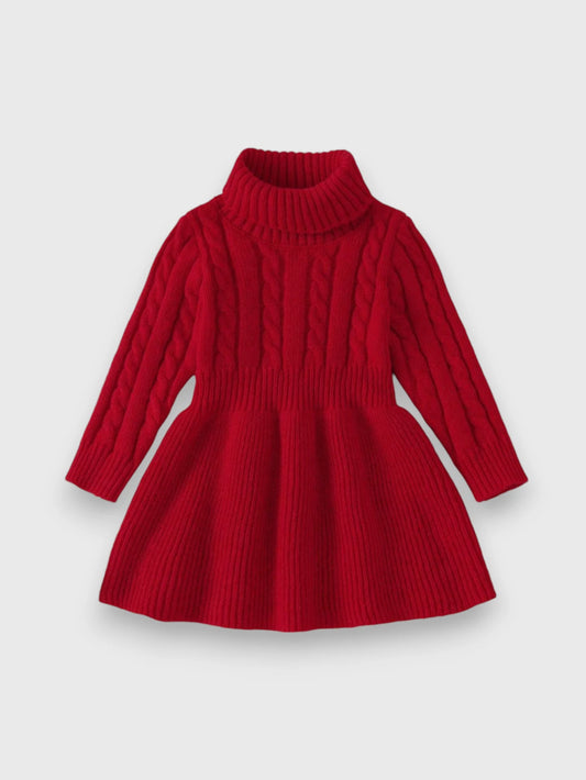 Baby Girl Turtle Neck Sweater Dress