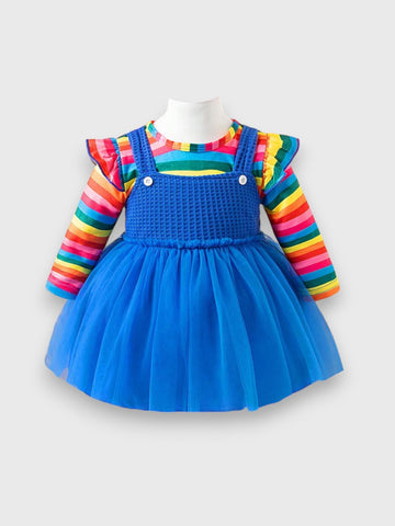 2 in 1 Baby Girl Overall Tutu Skirt Dress