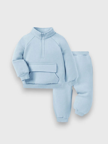 2 Pc Baby Quarter Zip Sweat Suit