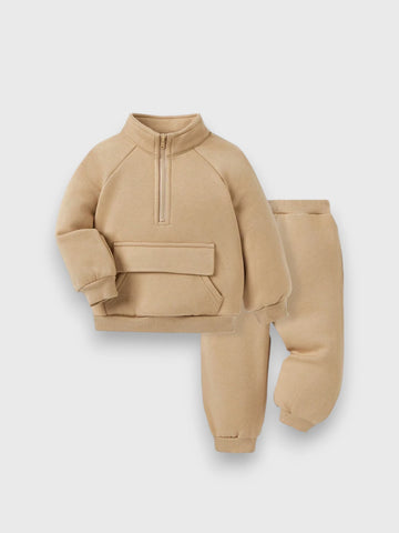 2 Pc Baby Quarter Zip Sweat Suit