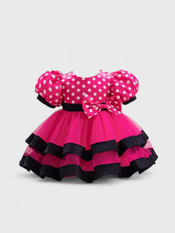 Baby Girl Bubble Sleeve Polka Dot Dress