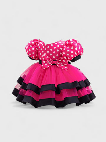 Baby Girl Bubble Sleeve Polka Dot Dress