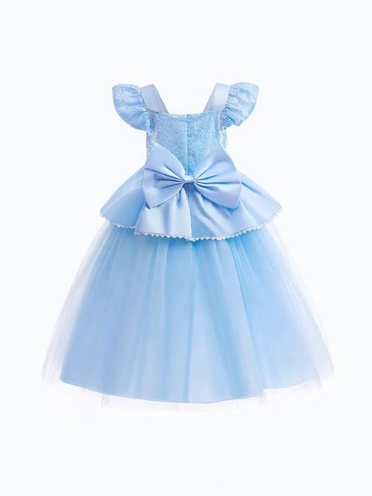 Girls Sequin Ball Gown Princess Dress