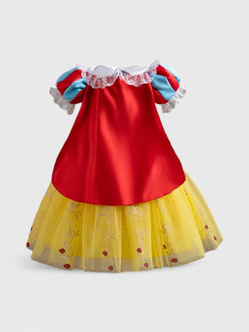 Girls Puff Sleeve Ball Gown Princess Dress