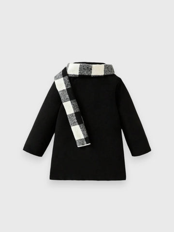 2 Pc Baby Boy Lapel Coat with Scarf