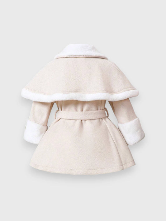 2 Pc Baby Girl Collar Dress with Capelet