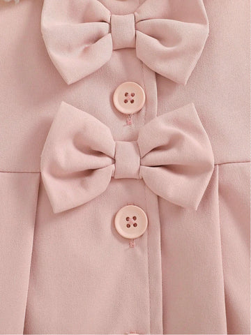 Baby Girl Fleece Lined Bow Coat