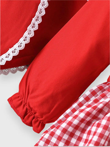 2 Pcs Baby Girl Red Riding Hood Dress Cape