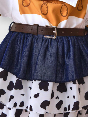 2 Pcs Baby Girl Cow Girl Costume