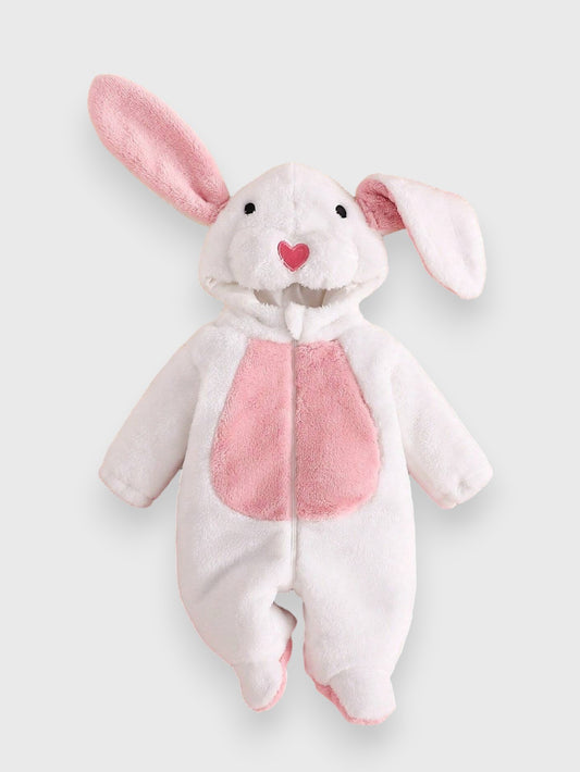 Baby white Rabbit Bunny Velour Jumpsuit