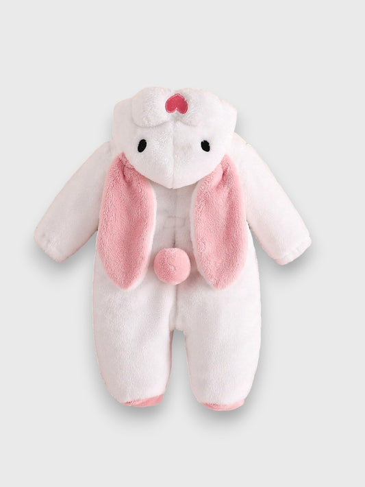 Baby white Rabbit Bunny Velour Jumpsuit