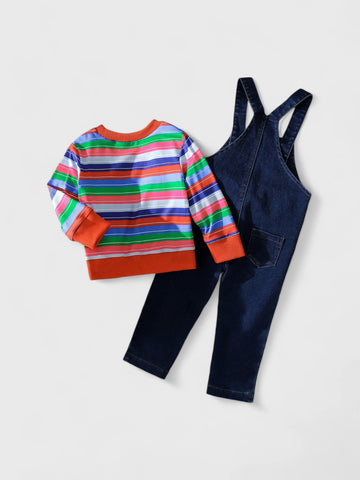 2 Pc Baby Boy Good Guys Overall with Rainbow Shirt