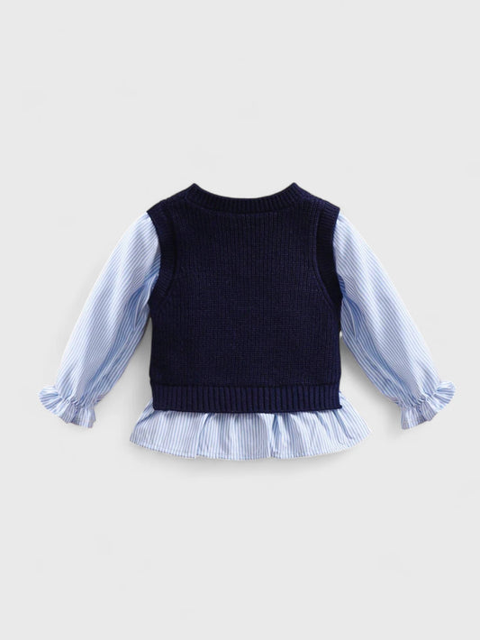CL-Baby Girls 2 in 1 Knit Shirt Sweater