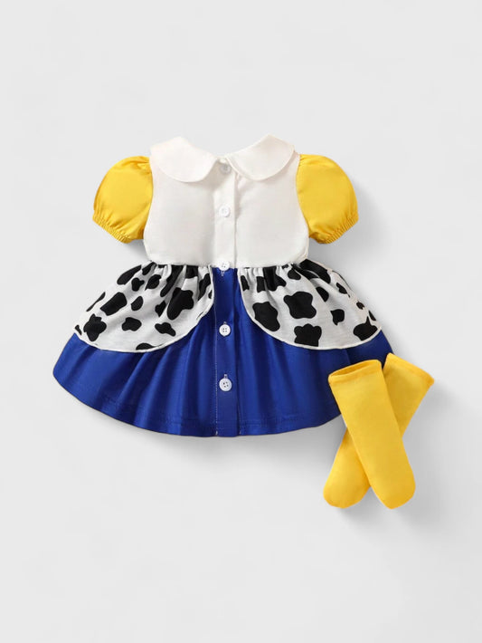 Baby Girl Cow Girl Costume with Socks