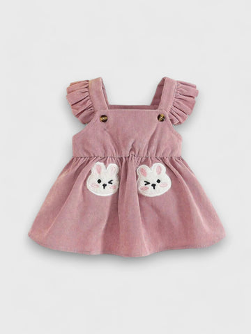 Baby Girl Bunny Patch Overall Dress