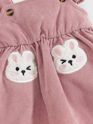 Baby Girl Bunny Patch Overall Dress