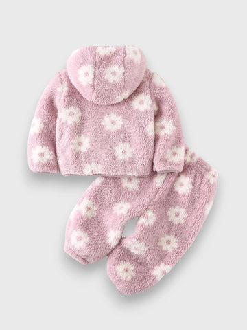 2 Piece Baby Girl Daisy Fleece Set